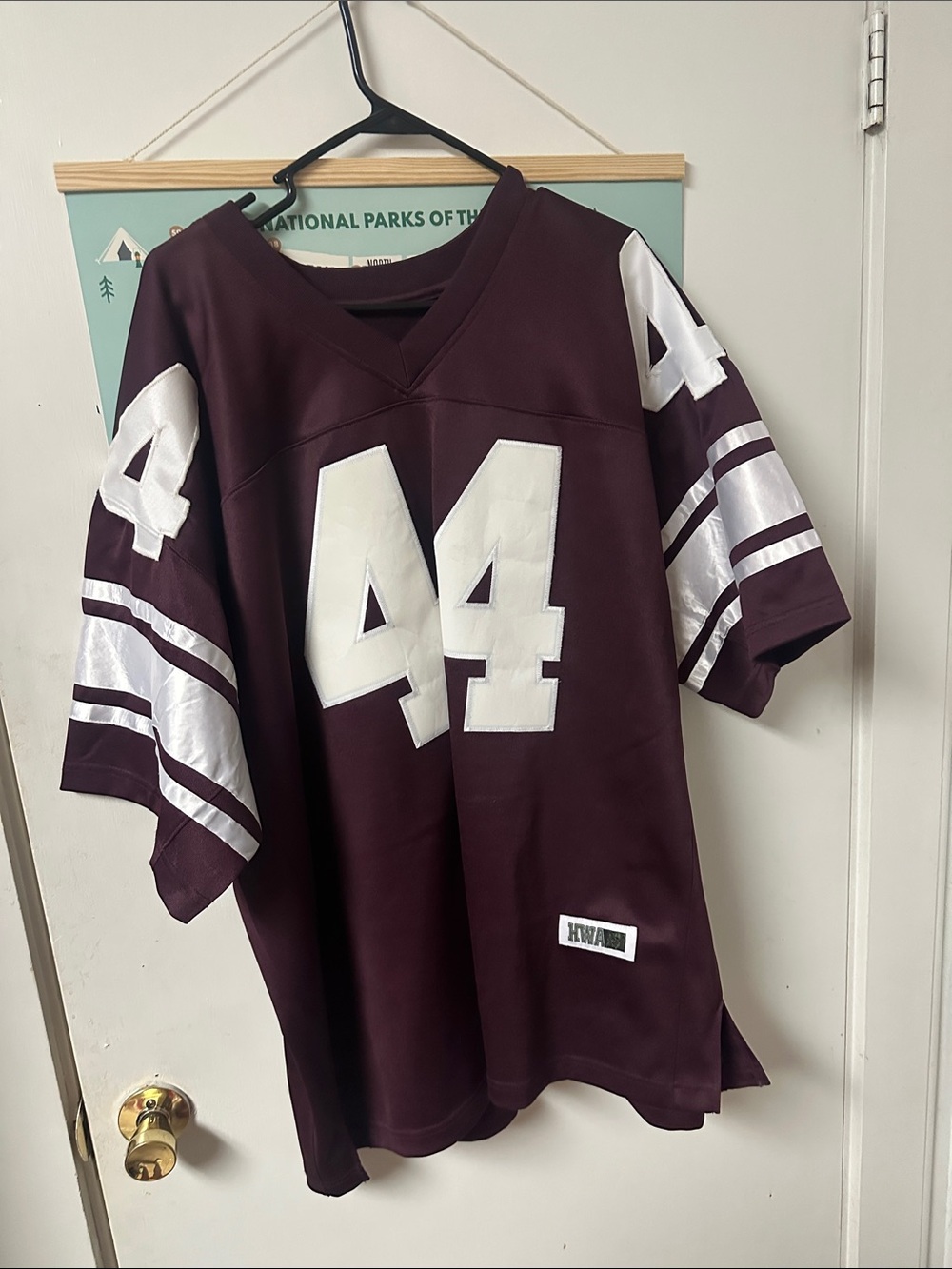 Men’s 2xl Adidas Maroon Football Jersey with White 44